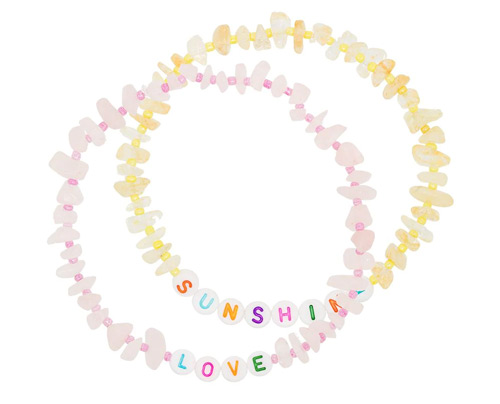 Two-piece Love Sunshine anklet set, TBalance Crystals